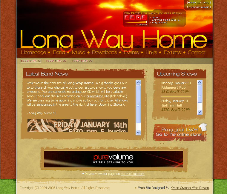 Long Way Home Band Website Design